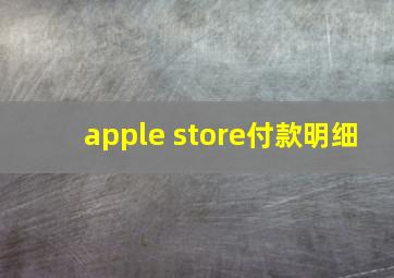 apple store付款明细